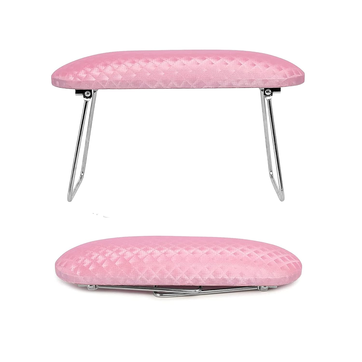 krofaue Pink Nail Arm Rest - Professional Microfiber Leather Cushion Hand Holder with Non-Slip Stand for Acrylic Nails & Manicures