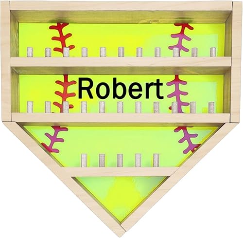 Estuche de exhibición personalizado para anillo de béisbol, vitrina de anillo de campeonato de béisbol con nombre, soporte de madera para pelotas de