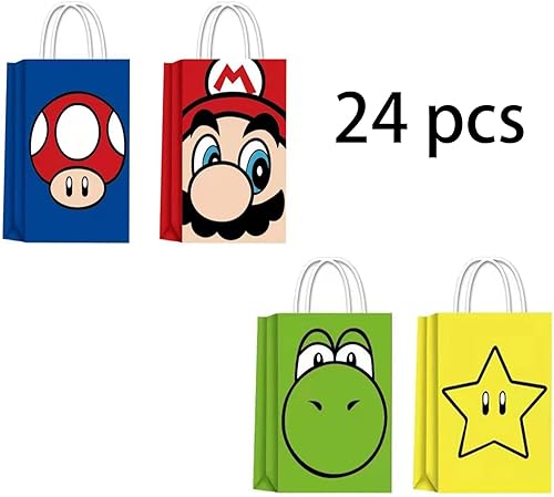 Miniatura 3 de ChristieAHodge 24 bolsas de regalo de fiesta para suministros de fiesta de cumpleaños de Mario, bolsas de regalo de fiesta para fiestas de Mario,