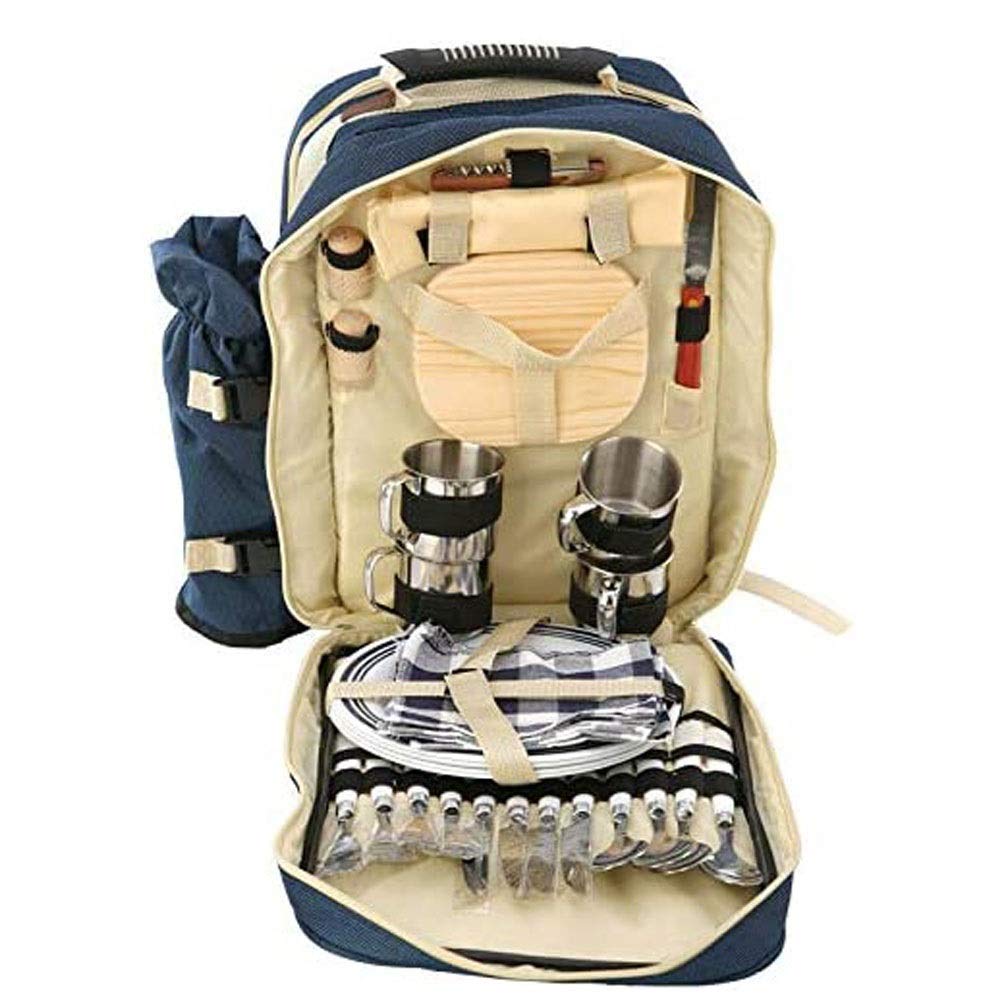 Borsa da Picnic per Quattro Persone, Campeggio Portatile e Zaino da Campeggio, utilizzato per Il Cibo da Mantenere Caldo o Freddo, utilizzato per Picnic/all'aperto/Barbecue/Campeggio /