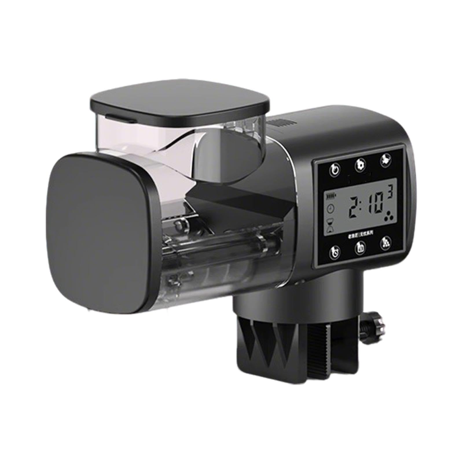 MagiDeal Mangiatoia Automatica per Pesci con Schermo, mangiatoia Stabile per Tartarughe, distributore Automatico di Cibo Regolabile per Piccoli acquari, 500 Ml