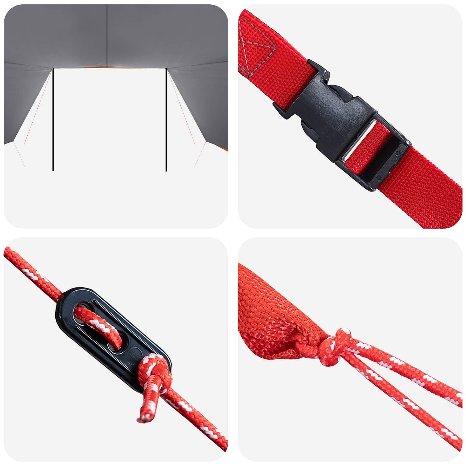 Fahrzeugmarkise Armeegrün Heckzelt für Auto und SUV, Vorzelt 518 x 580 x 215 cm aus Polyester und Stahl für Camping und Reisen, Flexibles Autozelt mit Zubehör