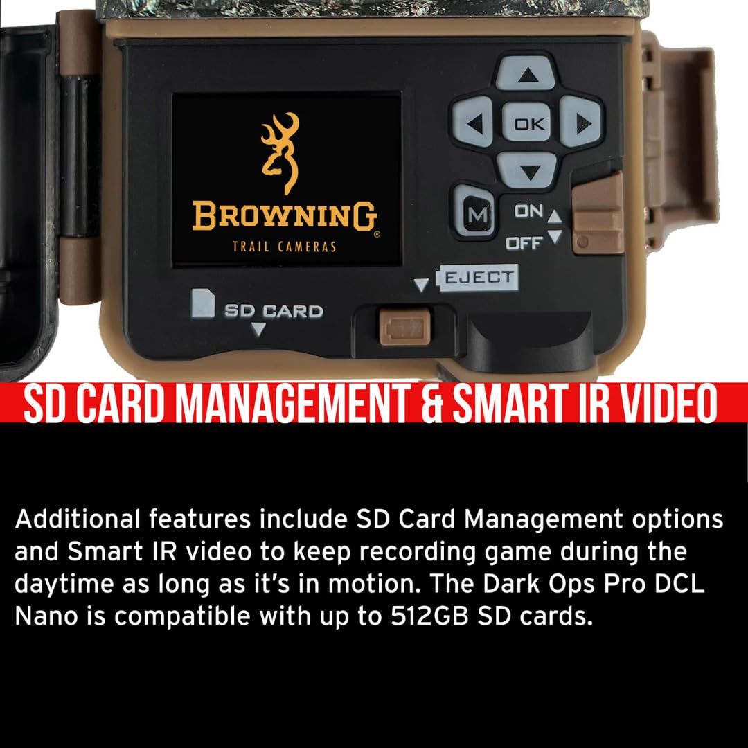 Browning Trail Cameras Strike Force Pro DCL Nano 26MP Trail Camera con tecnología de lente de cámara dual, paquete con tarjeta de memoria Ultra SDHC UHS-I de 32 GB y lector de tarjetas de alta