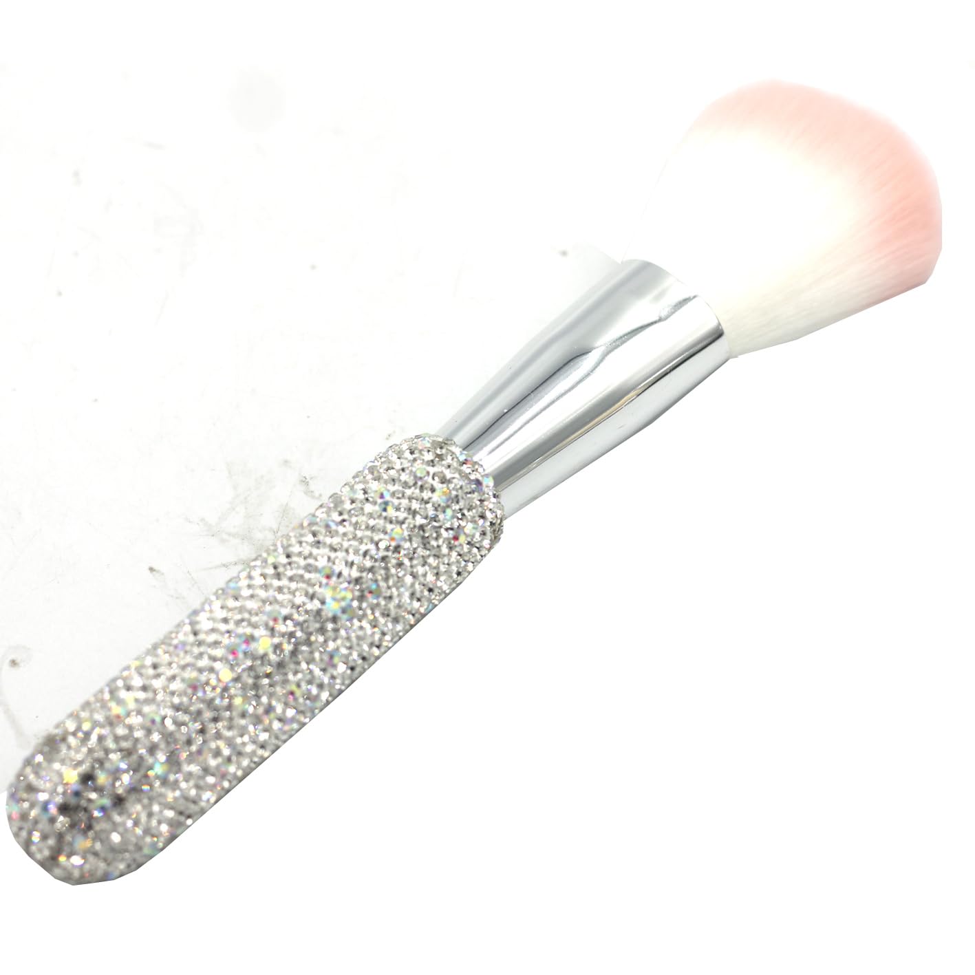 Bling 8-teiliges Kosmetik-Make-up-Pinsel-Set: superweiche Pinsel, funkelnde Diamantgriffe, tragbare PU-Ledertasche, ideales Geschenk für Make-up-Liebhaber (Silber)