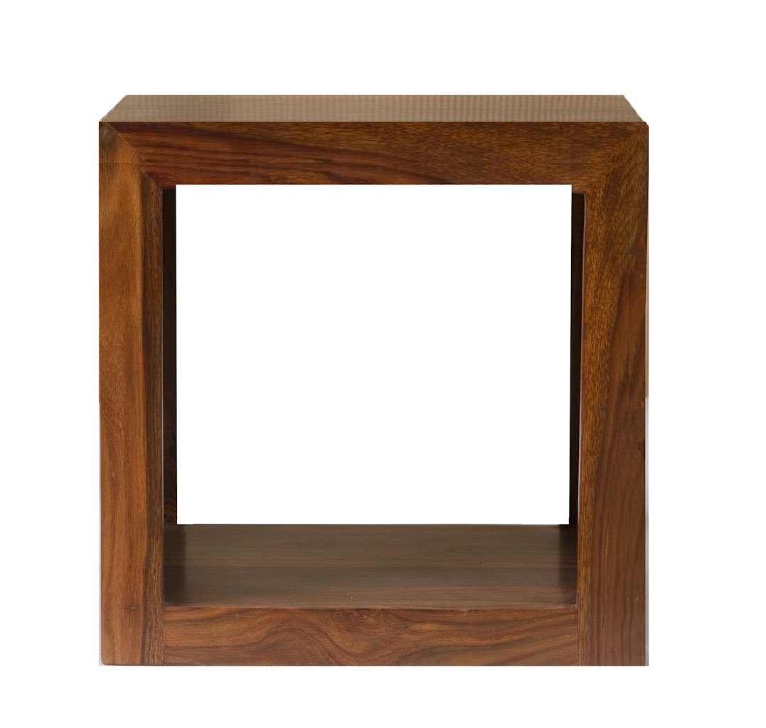 Cube Indian Rosewood Mini Display Unit/Table/Solid Sheesham Indian Rosewood Side Table/Modern Living Room Furniture