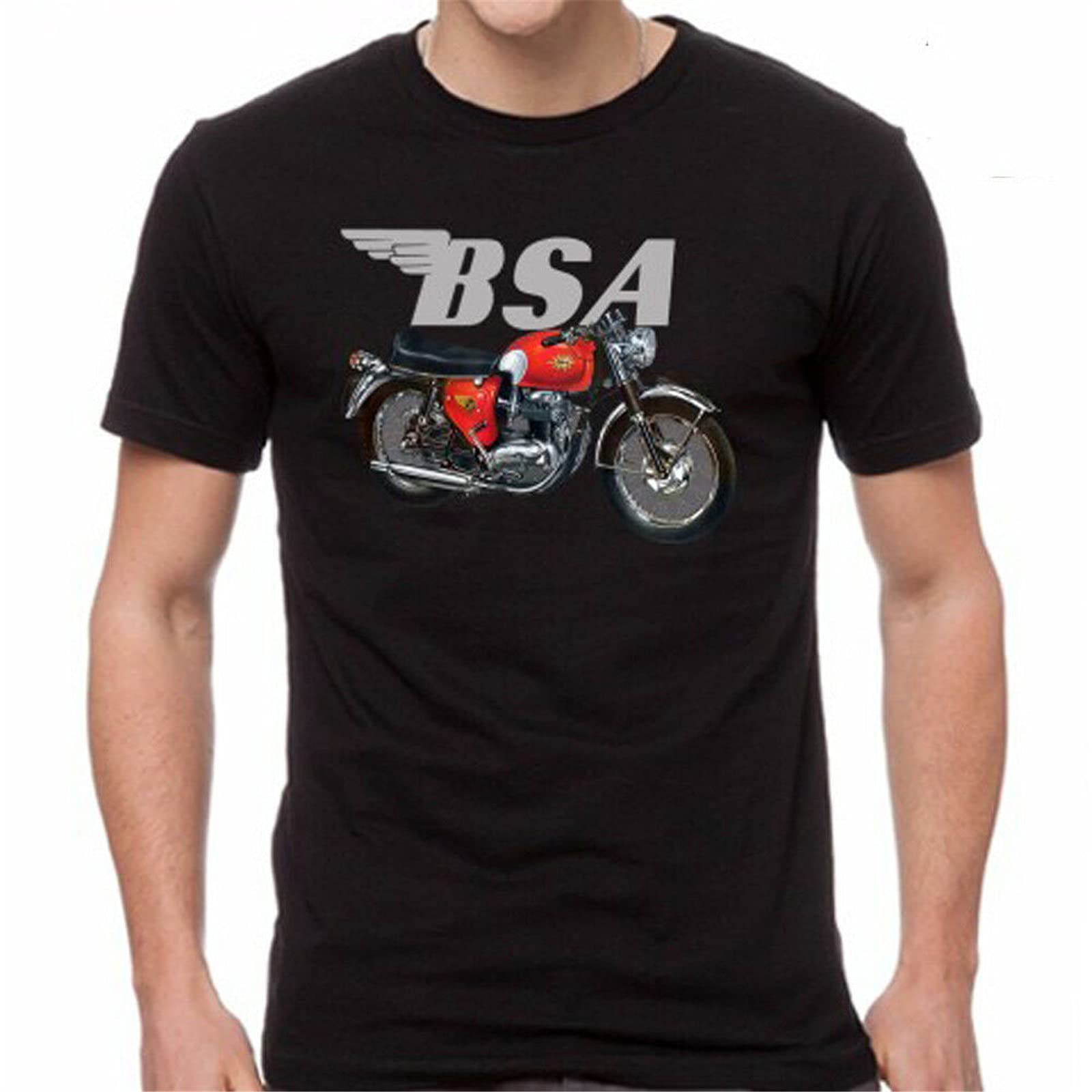SUOYOU BSA Motorcycle Logo Men's Black T-Shirt Black