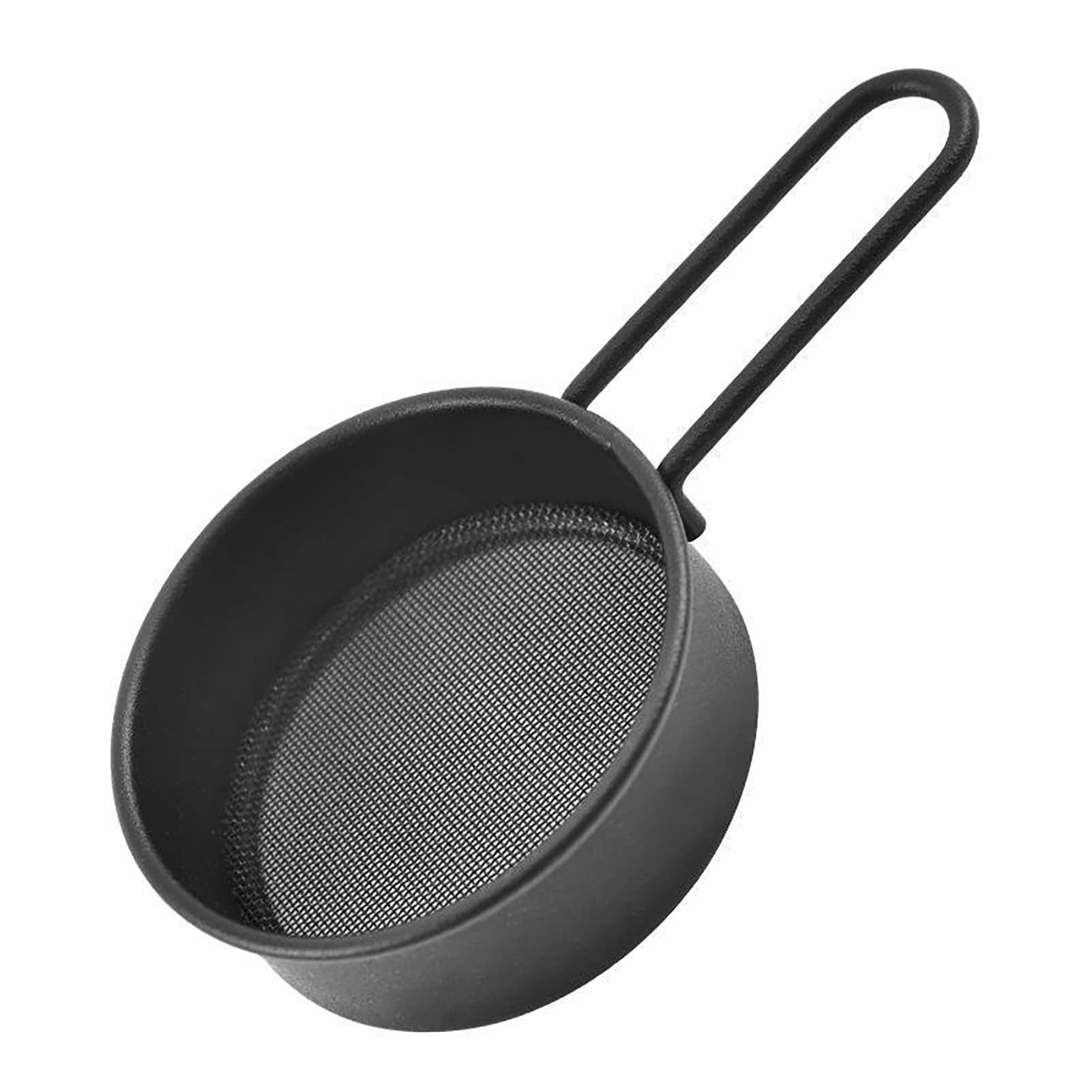 Flour Sifter, Stainless Steel Fine Mesh Strainers Flour Sieve, with Handle Reinforced Frame Round Baking Sifter Stainless Steel Powder Sugar, Sift Flour, Spread Toppings & More Kitchen Tool Black