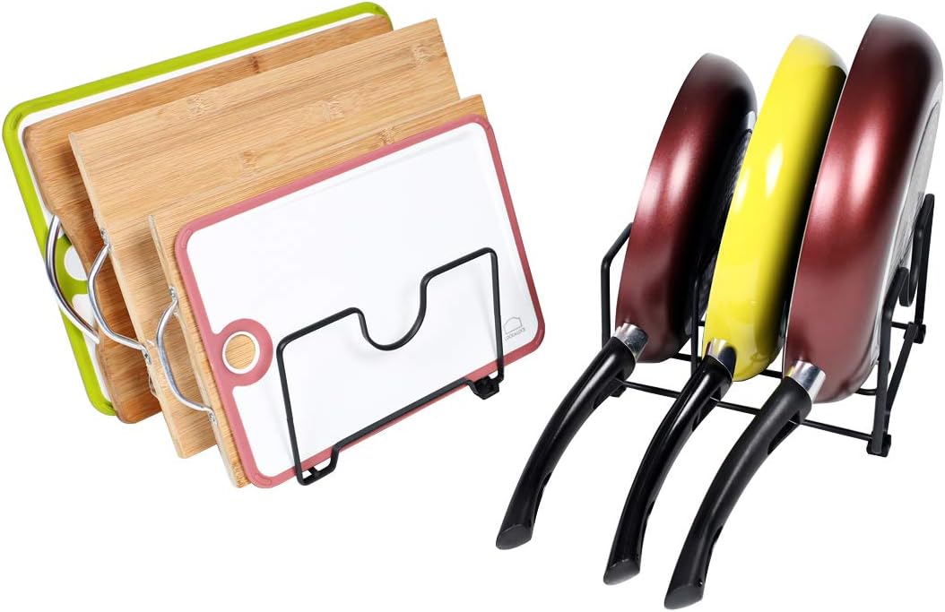 Kitchen Cabinet Pantry and Bakeware Organizer Rack Holder, Kitchen Pot Lid Organizer,2 Pack