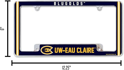 Miniatura 250 de Rico Industries NCAA Classic 12" x 6" Chrome All Over Automotive License Plate Frame for Car/Truck/SUV