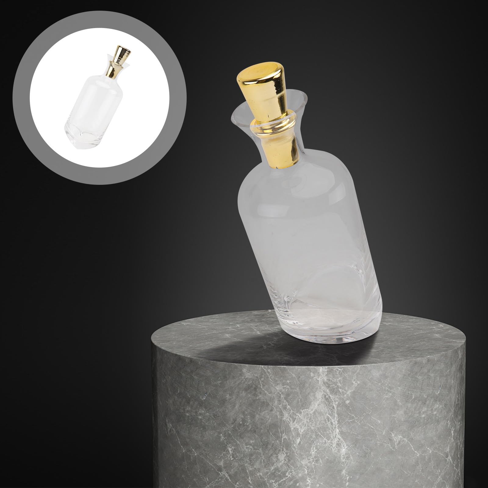Decanter Inclinato Creativo Coperchio Dorato in Vetro