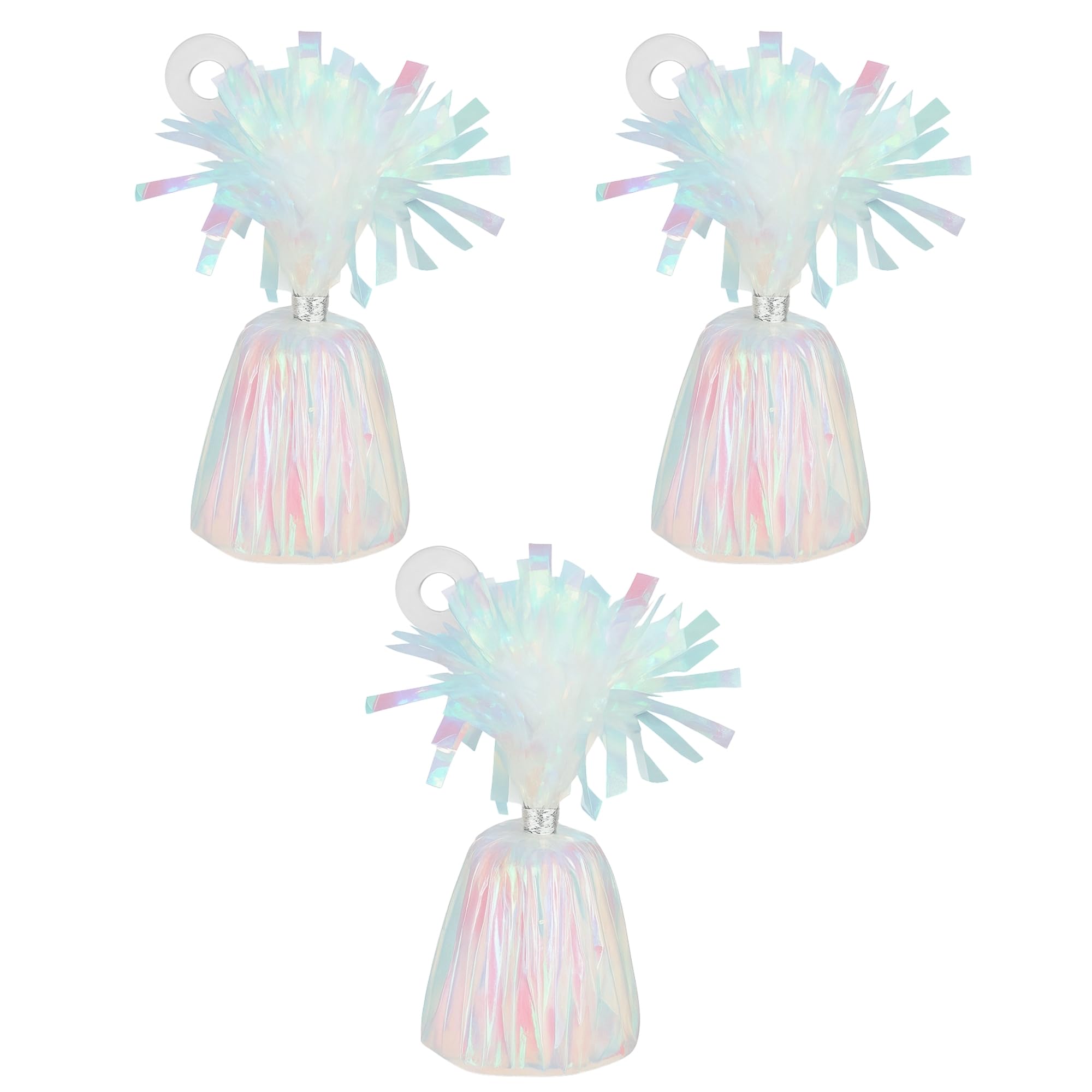 Foil Balloon Weights for Helium Balloons | Metallic Foil Balloon Holder | Birthday Parties, Events & Wedding Celebrations Decoration Accessory (Iridescent, Pack of 3) โ image 1