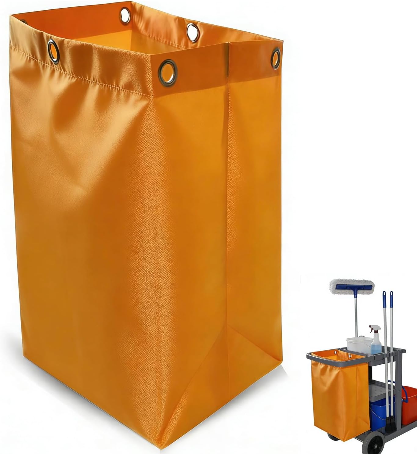 GIEHOUGRIO Replacement Janitorial Cart Bag, Waterproof High Capacity Cleaning Cart Bag, Thickened Housekeeping Cart Cleaning Bags for Housekeepers Commercial Janitor Cart Bag, Yellow