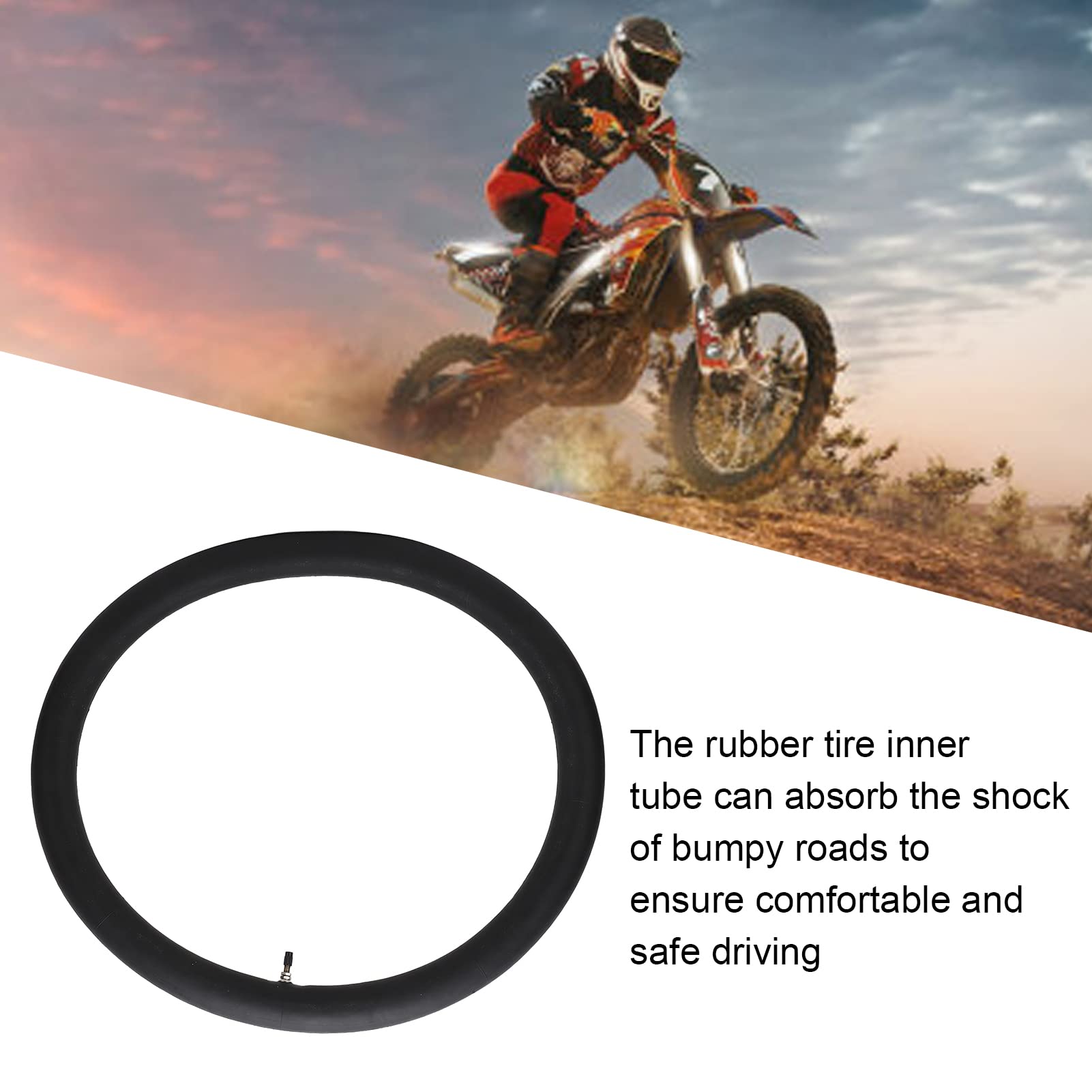 Cocoarm Camera d'aria 2.75 3.00-21, Materiale in Gomma Resistente per Motociclette Fuoristrada, Assorbimento degli Urti, Valvola Diritta, Perfetta per Pneumatici da 21 Pollici
