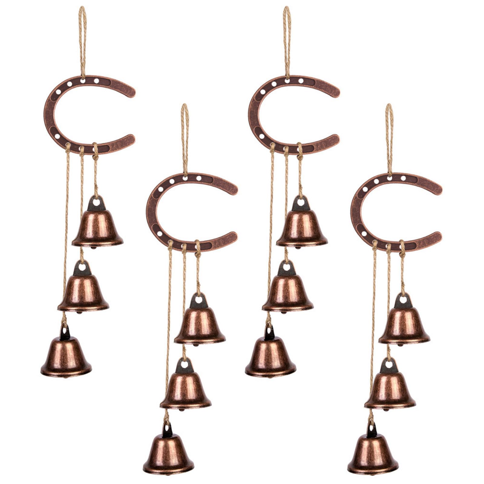 Of 4 Metal Horseshoe Wind Chimes with Bells for Garden Patio Decor Horseshoe Windchime with Hanging Bells