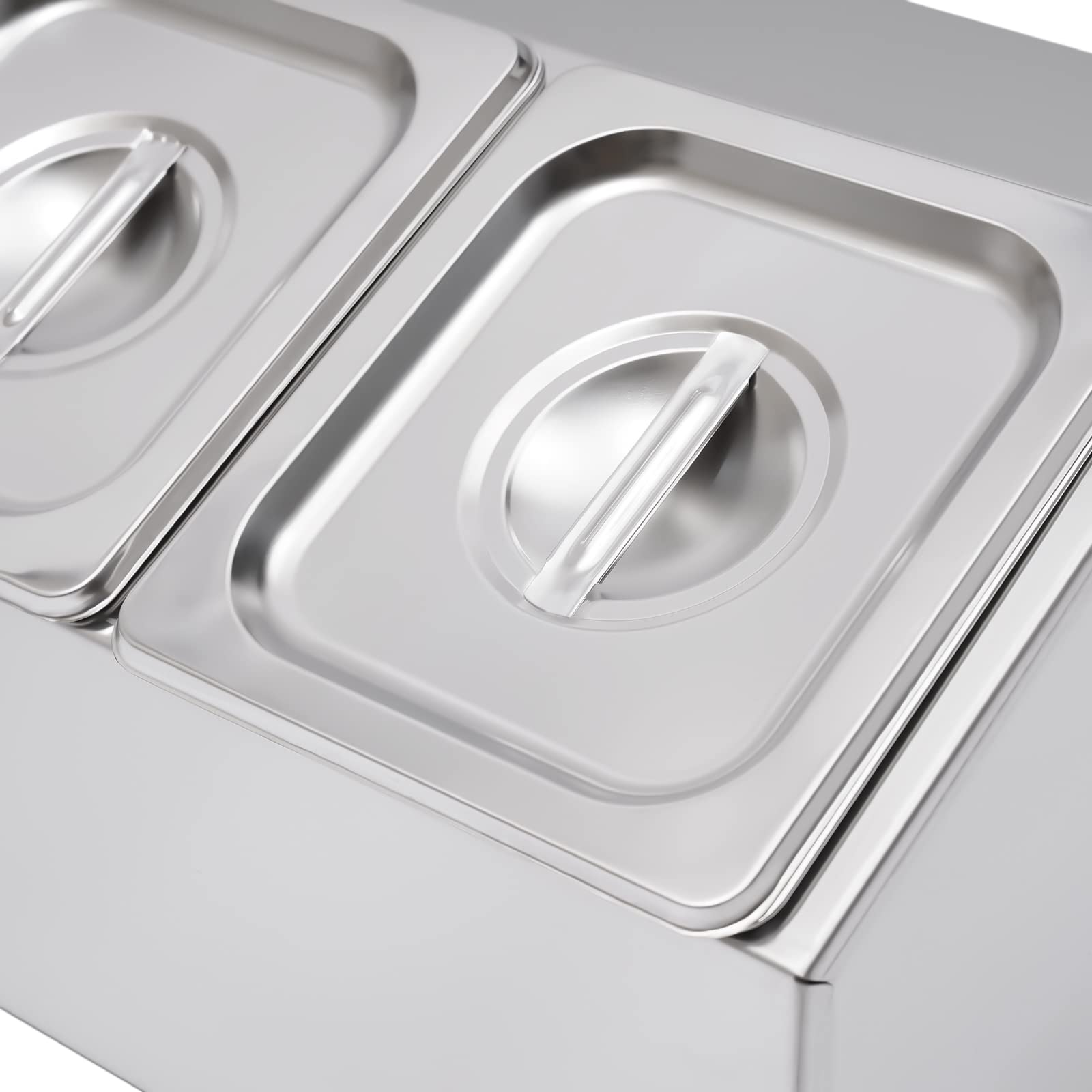 Contenitore per ingredienti in acciaio inox, contenitore con 6 contenitori, capacità per contenitore: 2 l, piedini in gomma antiscivolo, coperchio per ristoranti, negozi di tè al latte