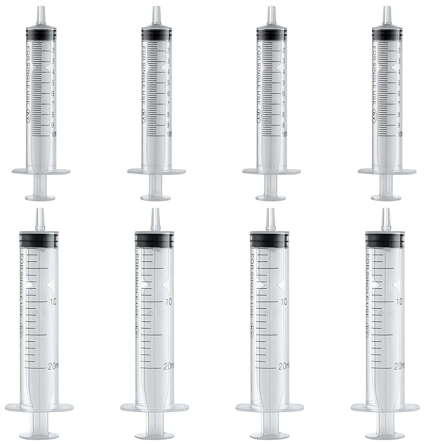 8 Pack 10ml+20ml Syringe Plastic Sterile Dental Feeding Suction Colostrum Collector No Needle Package Scientific Lab Measuring Watering Tool