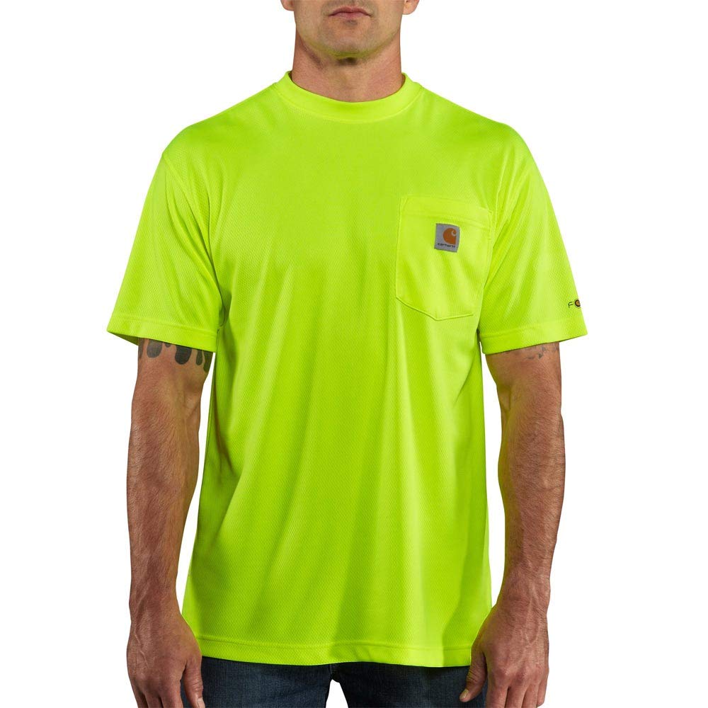Carhartt Men's Brite Lime High Visibility Force Color Enhanced Short Sleeve Tee, Xxl Tall