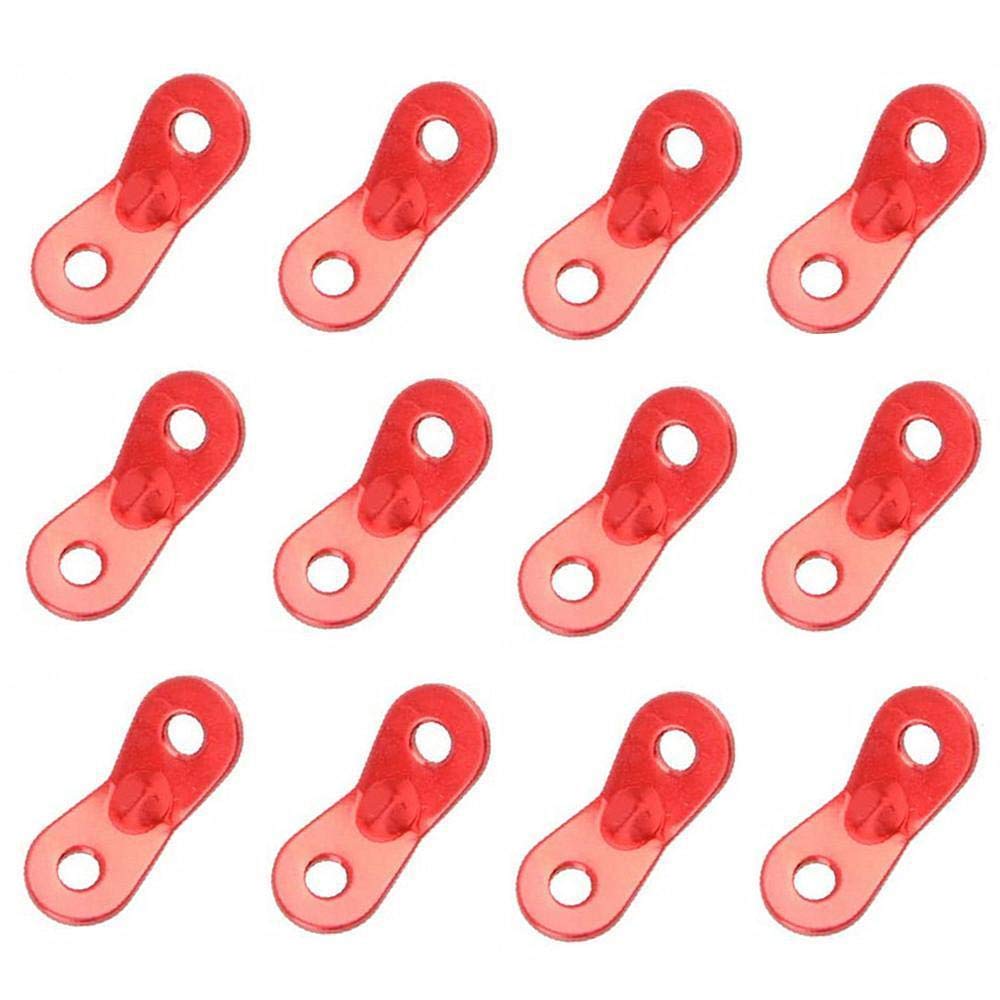 Qiqiqiaqia Red 12Pcs Aluminum Rope Tensioner Cord Adjuster Wind Rope Buckle For 4-6Mm Diameter Ropes Buckle For Tent Hiking Camping