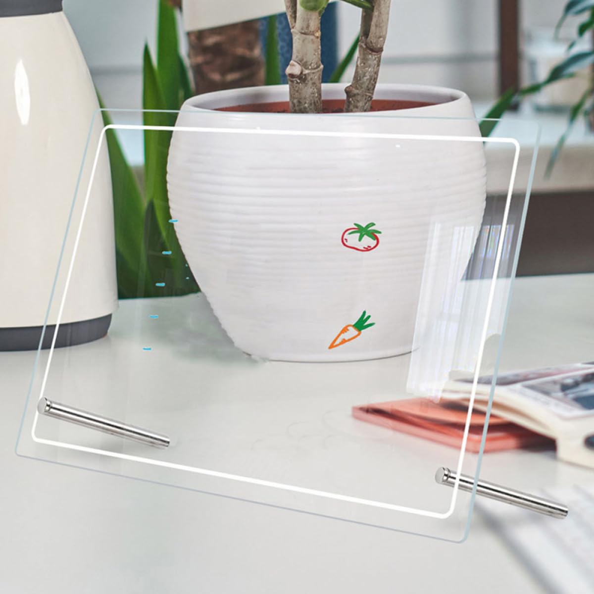 Schreibtisch Whiteboard mit Glatter Oberfläche 2 Stück aus Acryl und Verschleißfest Trocken Abwischbar als Notiztafel für Büro und Zuhause