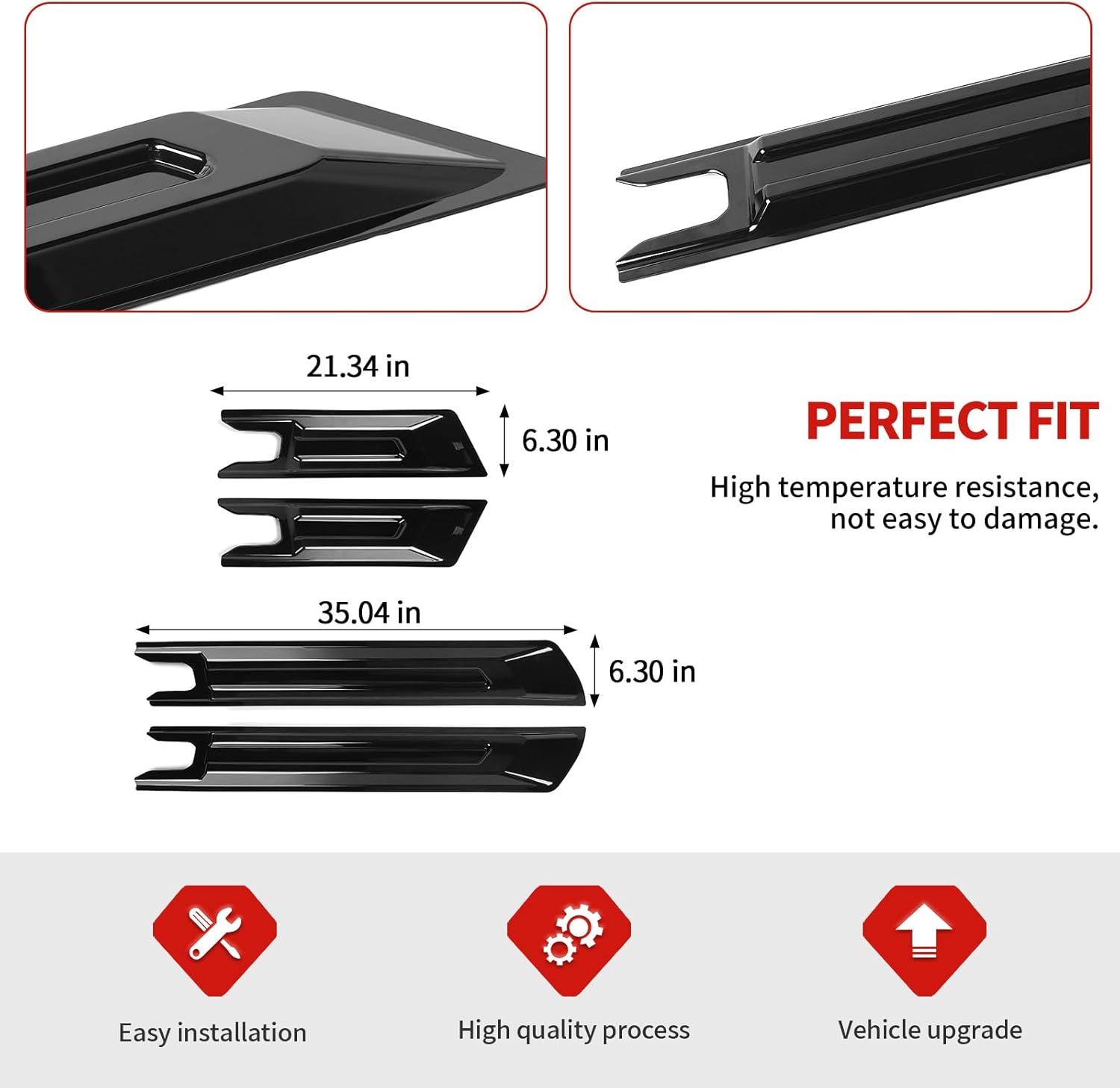 Jimen Fit for Jeep Wrangler JLU Gladiator JT 4 Door 2018-2026, 4PCS Door Side Armor Trim Panel Anti-Scratch Door Guard Molding (Black)
