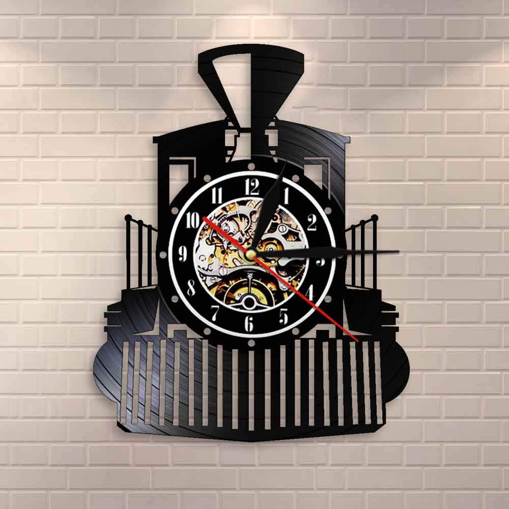 12 Pouces Rond Horloge Murale Vintage Locomotive à Vapeur
