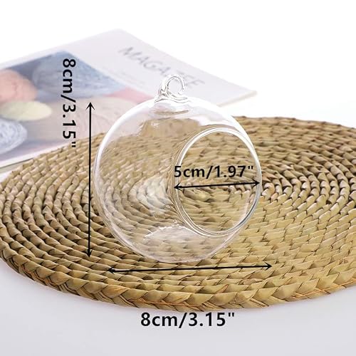 Hanging Tealight Candle Hoder Hanging Glass Tealight Globe Holder With Led Tealight Candle Hoder Glass Globes Terrarium Globes Orbs Tea Light Candle Holders Tealight (12Pcs) #TOP5