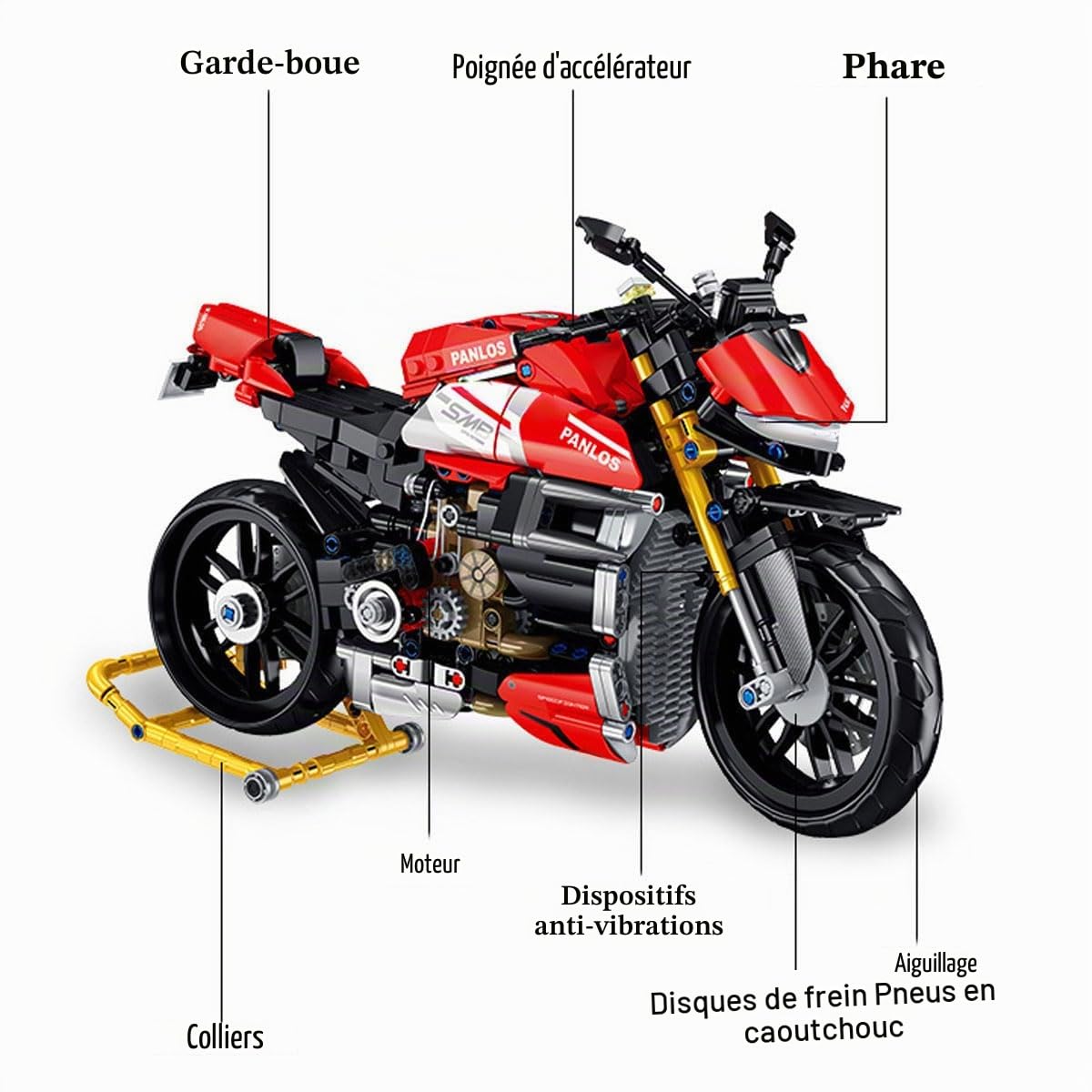 Technik Moto pour Streetfighter V4 SP 981 Pièces Kit de Construction Technique Course Moto Kit de Construction MOC Blocs de Serrage Super Moto Modèle pour Ados et Adultes