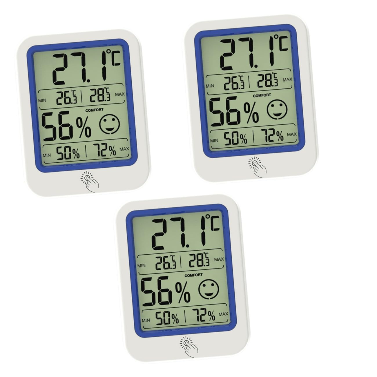 3 Pièces thermomètre termometre d intérieure thermometre intérieur thermometre electronique thermométre intérieur Moniteur de température électronique hygromètre câble Plastique