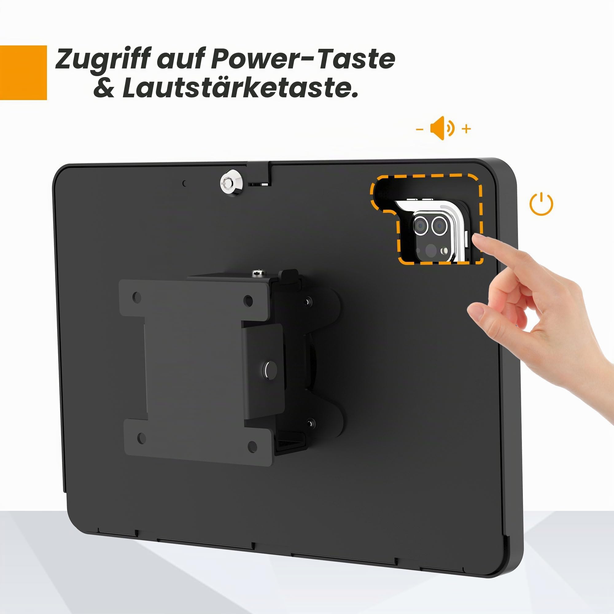 Tablet Wandhalterung Kompatibel mit iPad 10, iPad Pro 11" 1 2 3 4, iPad Air 4 5, iPad Air 11", Sicher mit Schloss, BSW101BA