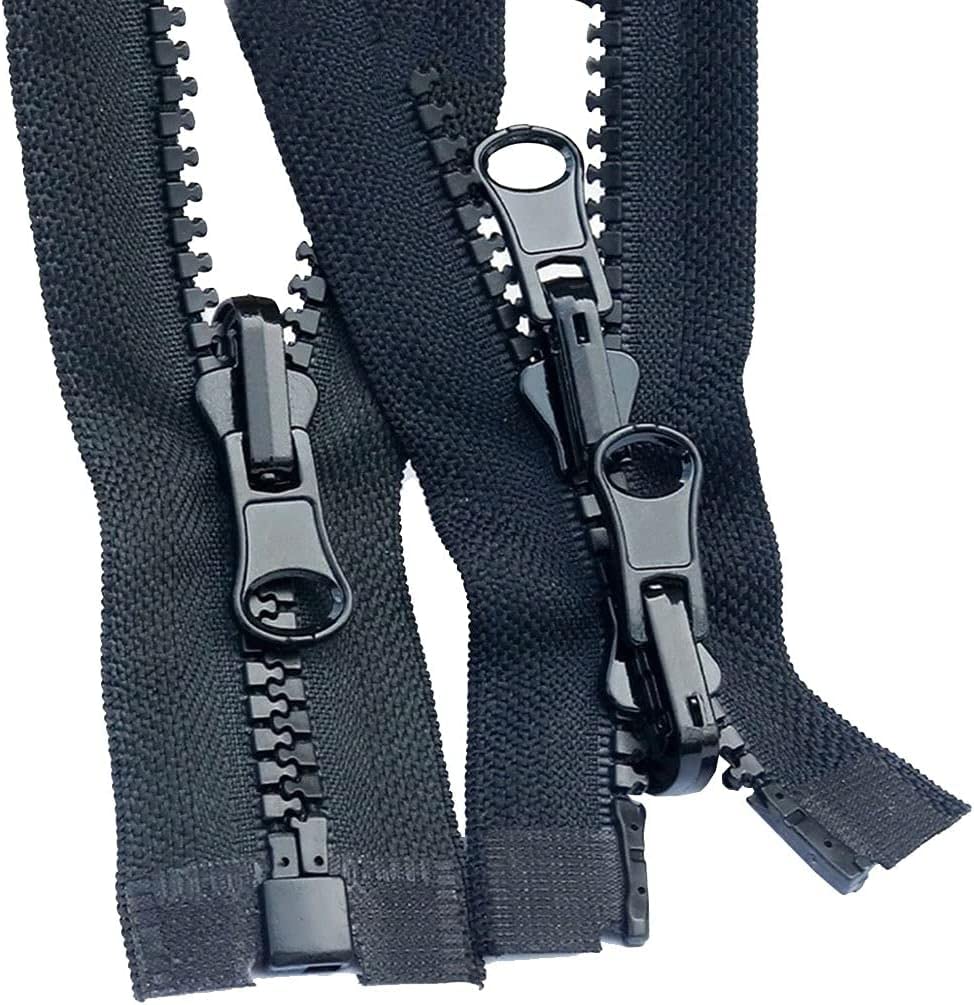Tiradores de Cremallera, Cremalleras en Espiral de Nailon metálico, Cremallera Invisible, 2 Cremalleras de Resina 5# Deslizador de Doble Cara, (Color: Doble Cara Individual, tamaño: 90 cm) (Color: do