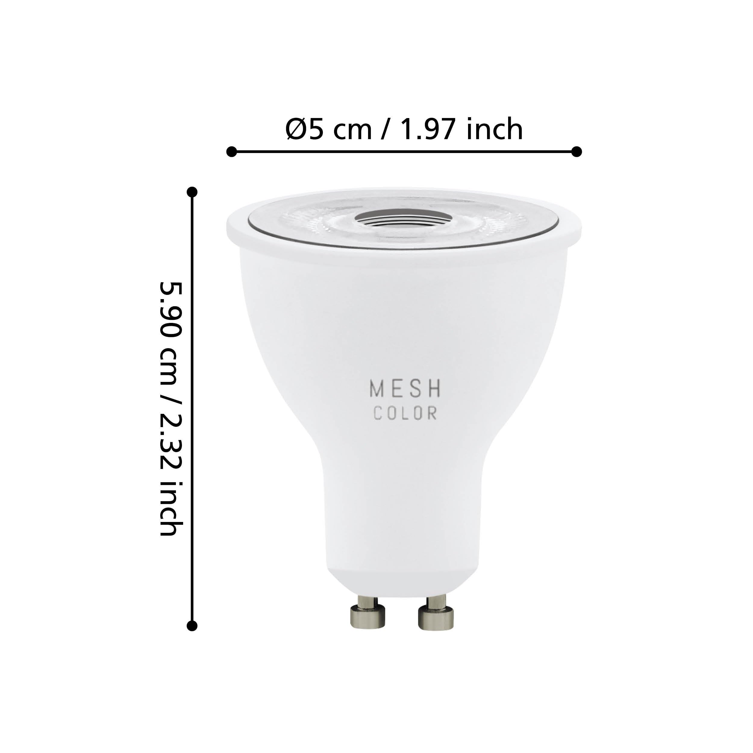 EGLO connect.z 3er Set Smart Home LED Leuchtmittel GU10, Matter, ZigBee | App und Sprachsteuerung Alexa, mit Fernbedienung, dimmbar, warmweiß-kaltweiß, RGB, 4,9 Watt, Glühbirne opal weiß