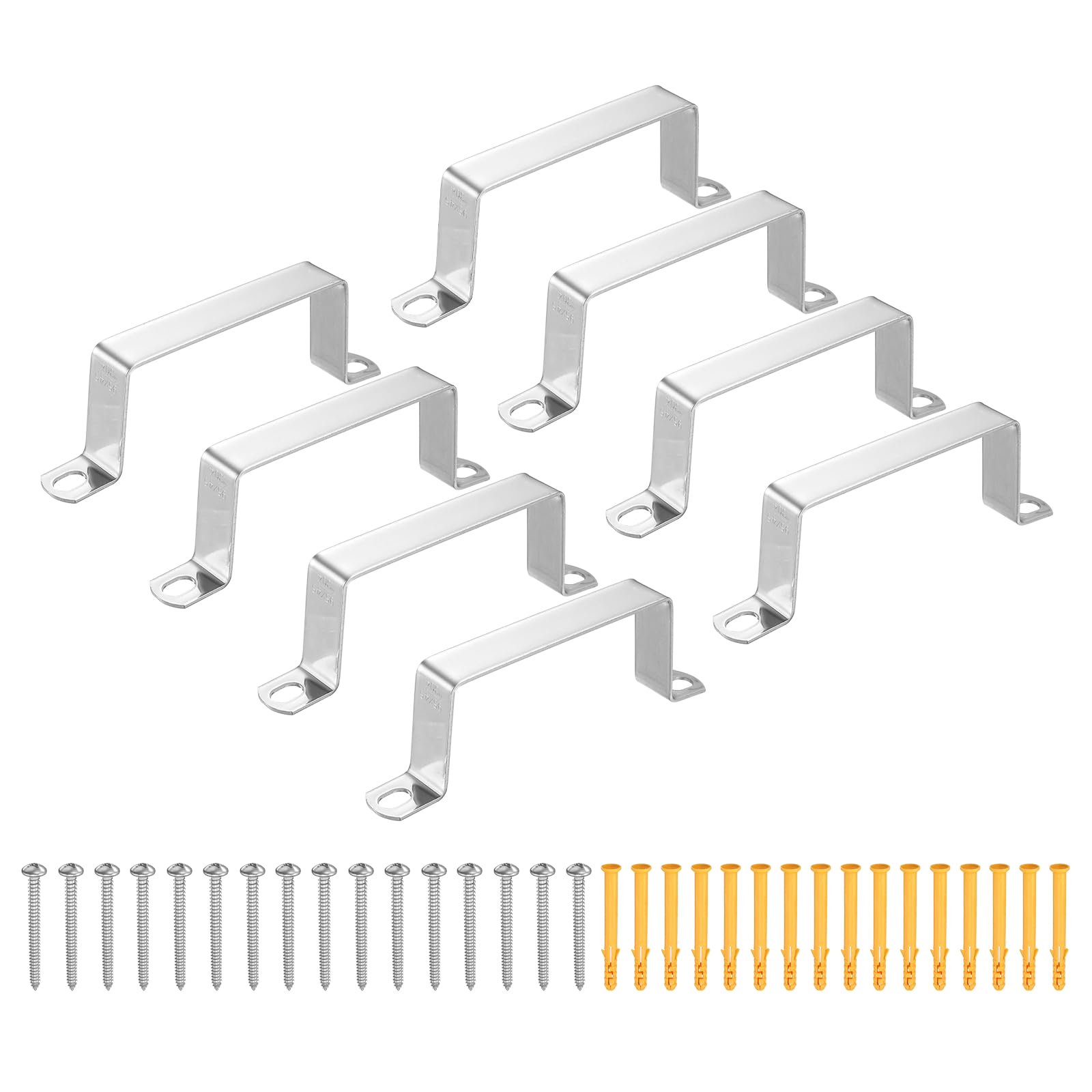 QUARKZMAN 12 pezzi Morsetto per tubo quadrato 95x45mm | Acciaio Inossidabile 304, Morsetto a fascia per tubo a U, Supporto connettore per tubo quadrato, per tubo, cavo, recinzione