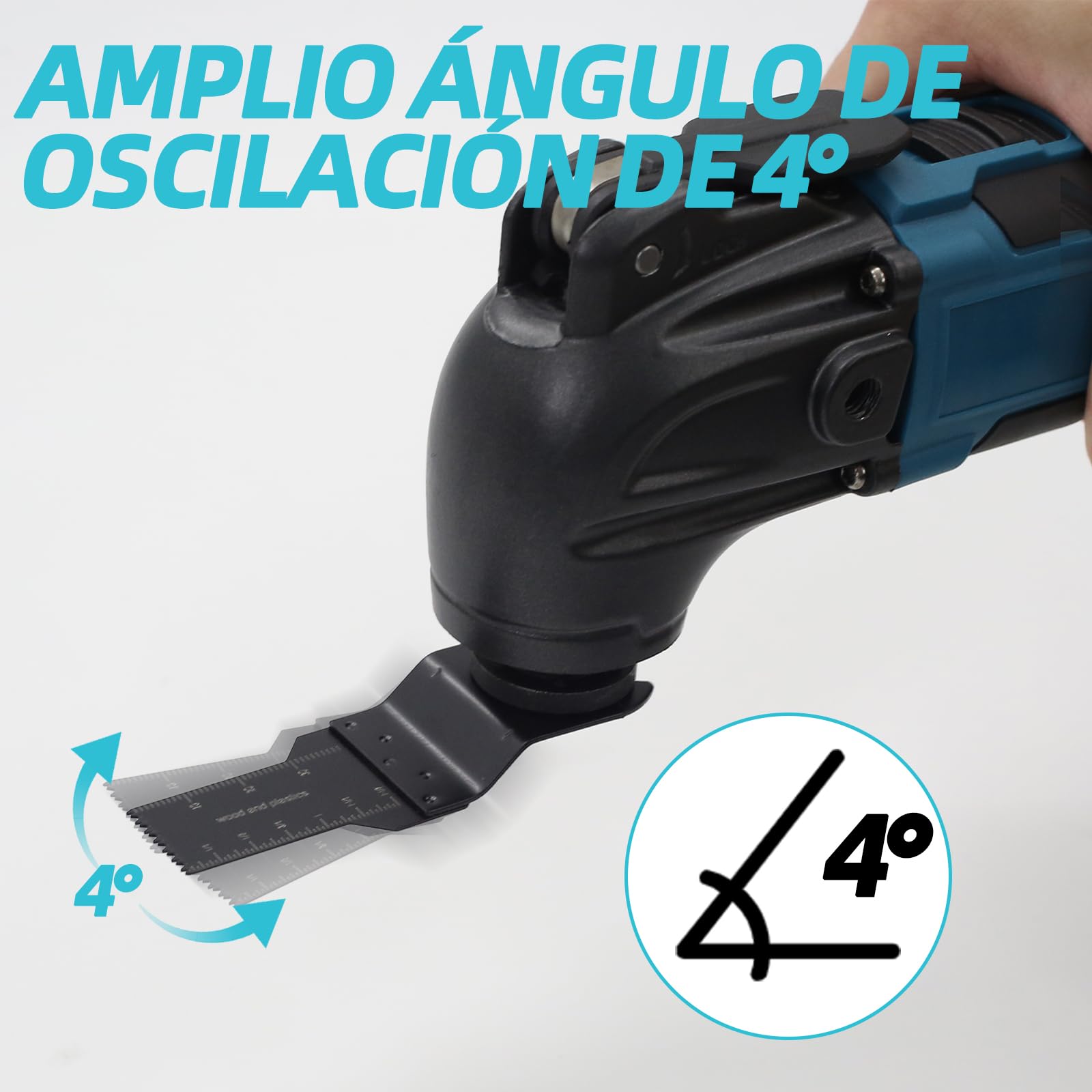 Multiherramienta inalámbrica compatible con Makita 18 V, herramienta oscilante de 6 velocidades con motor sin escobillas, lijadora y raspador, herramienta multifunción - Batería no incluida