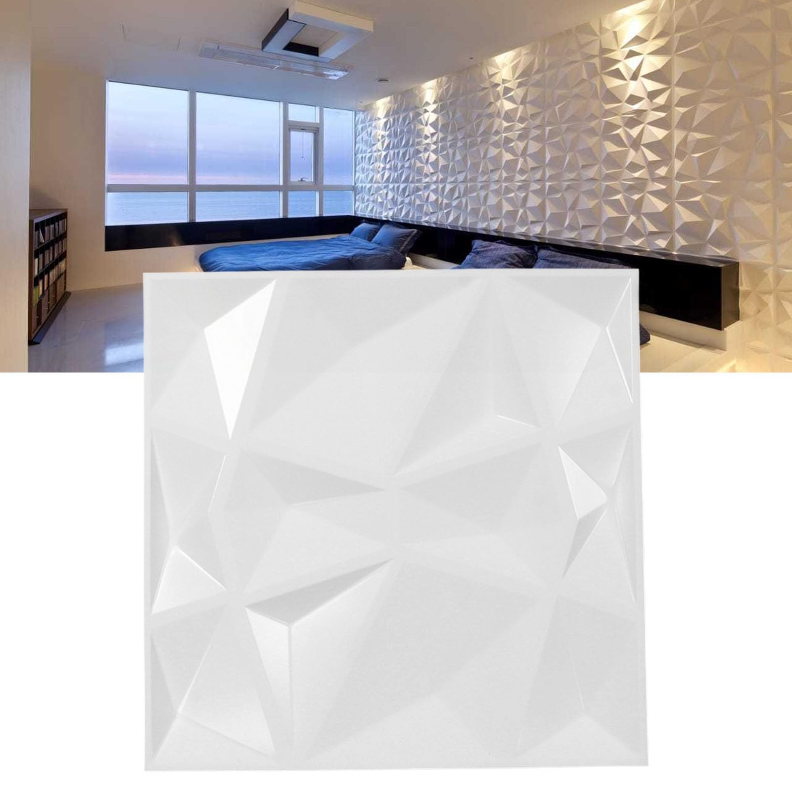 12 Pannelli di Parete 3D in PVC I Pannelli Strutturati Decorativi Interni a 19,7 Pollici Sono Ecologici E Facili da Pulire.