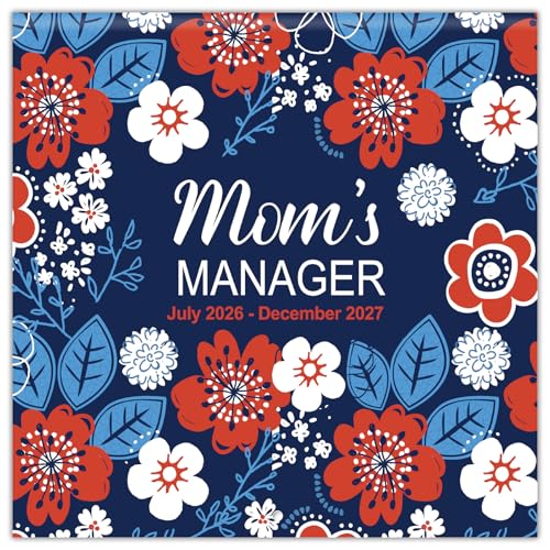 Wall Calendar 2026-2027 - Mom's Manager Calendar 2026-2027, from July 2026 to December 2027, 11.6" x 11.6", Large Blocks for Appointments and Scheduling, Fun Stickers - Family Calendar