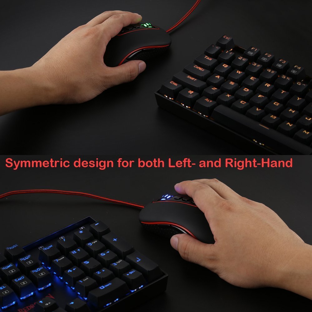 KINGTOP Souris Gaming Programmable 500-4000 DPI Capteur Optique De Haute Précision Souris Filaire Gauchers / Droitiers avec 11 Boutons et 5 Modes d'utilisation Différents, Noir