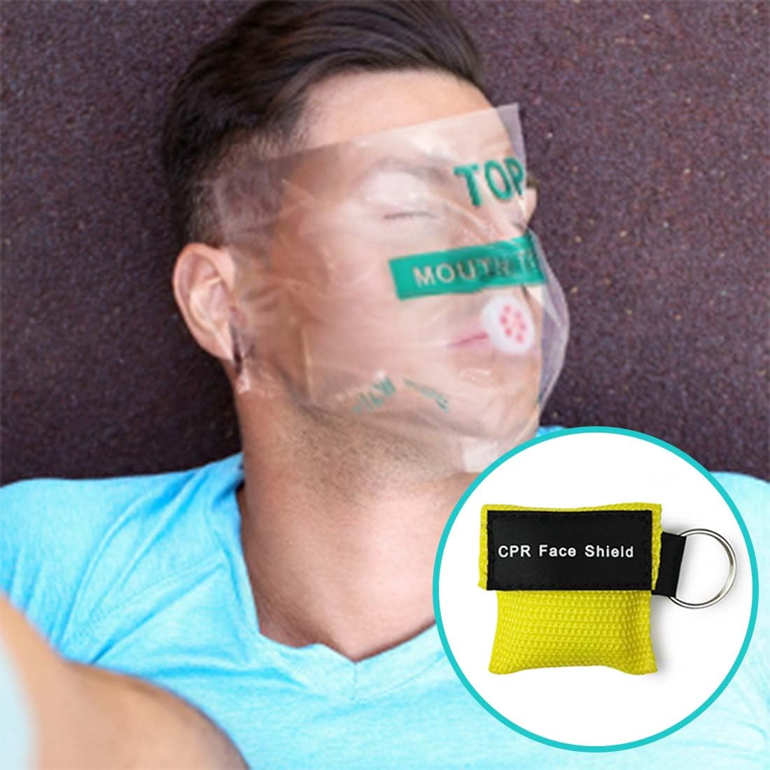 SULIUDAJI Maschera Respiratoria da 6 Pezzi con Portachiavi, Pocket Mask,Pocket Mask Primo Soccorso,CPR Face Shield,Maschera CPR, Maschera Tascabile, Adatta per L'Addestramento CPR di Primo Soccorso