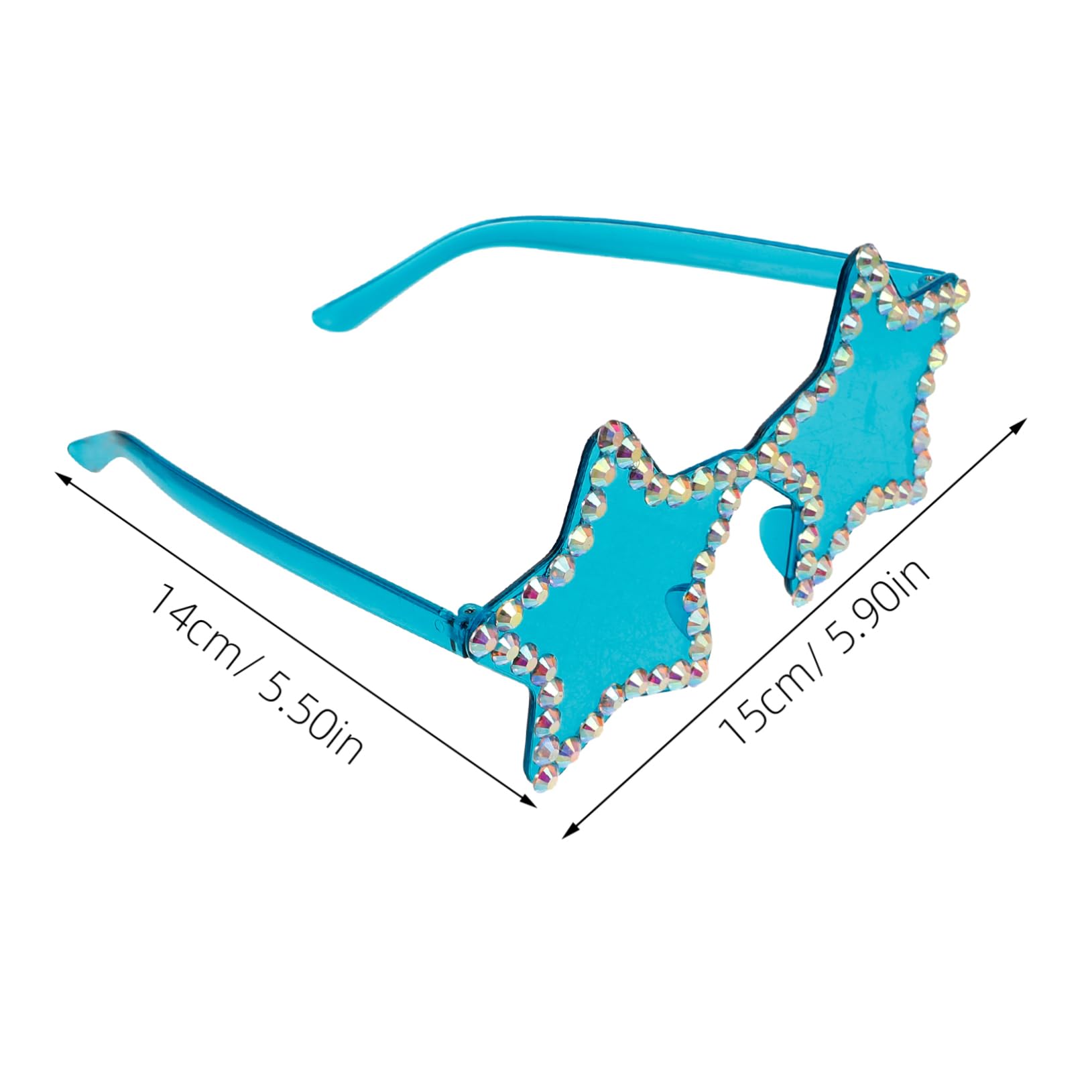 PartyKindom Star Eyeglass Frames Men's Rimless Sunglasses Glitter Cool Festival Sunglasses for Men