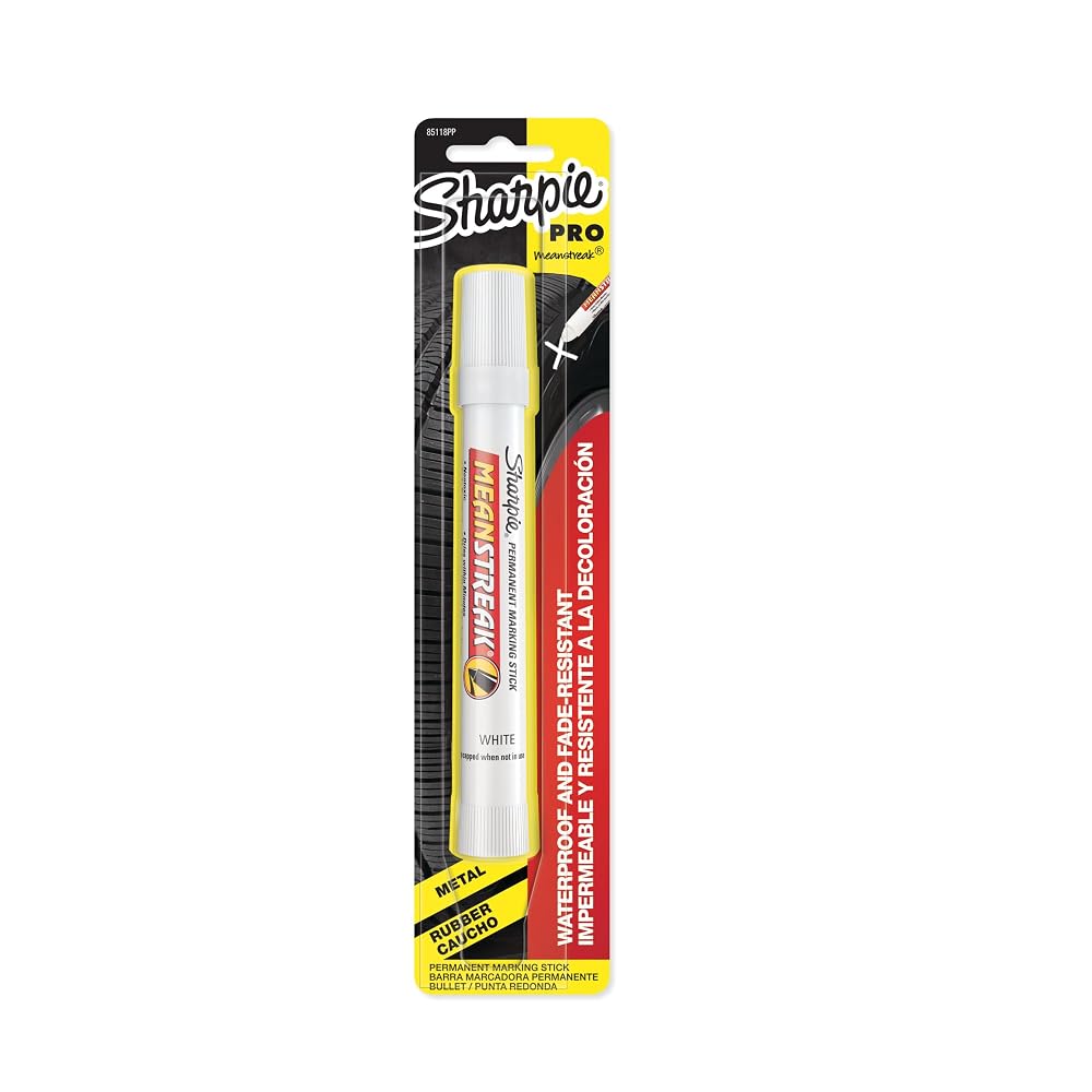 Sharpie Mean Streak Waterproof Marking Stick, 1 White Marker (85118PP) - ( Packaging may Vary )