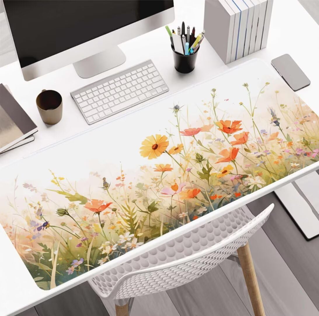 Alfombrilla Ratón Plant Art, Mousepad Alfombrilla Raton Gaming XXL 1600x800x4mm Mouse Desk Mat Gamer para Gaming, Tapete Escritorio Mujer Almohadilla Raton, Mouse Pad Base de Goma Antideslizante S-878