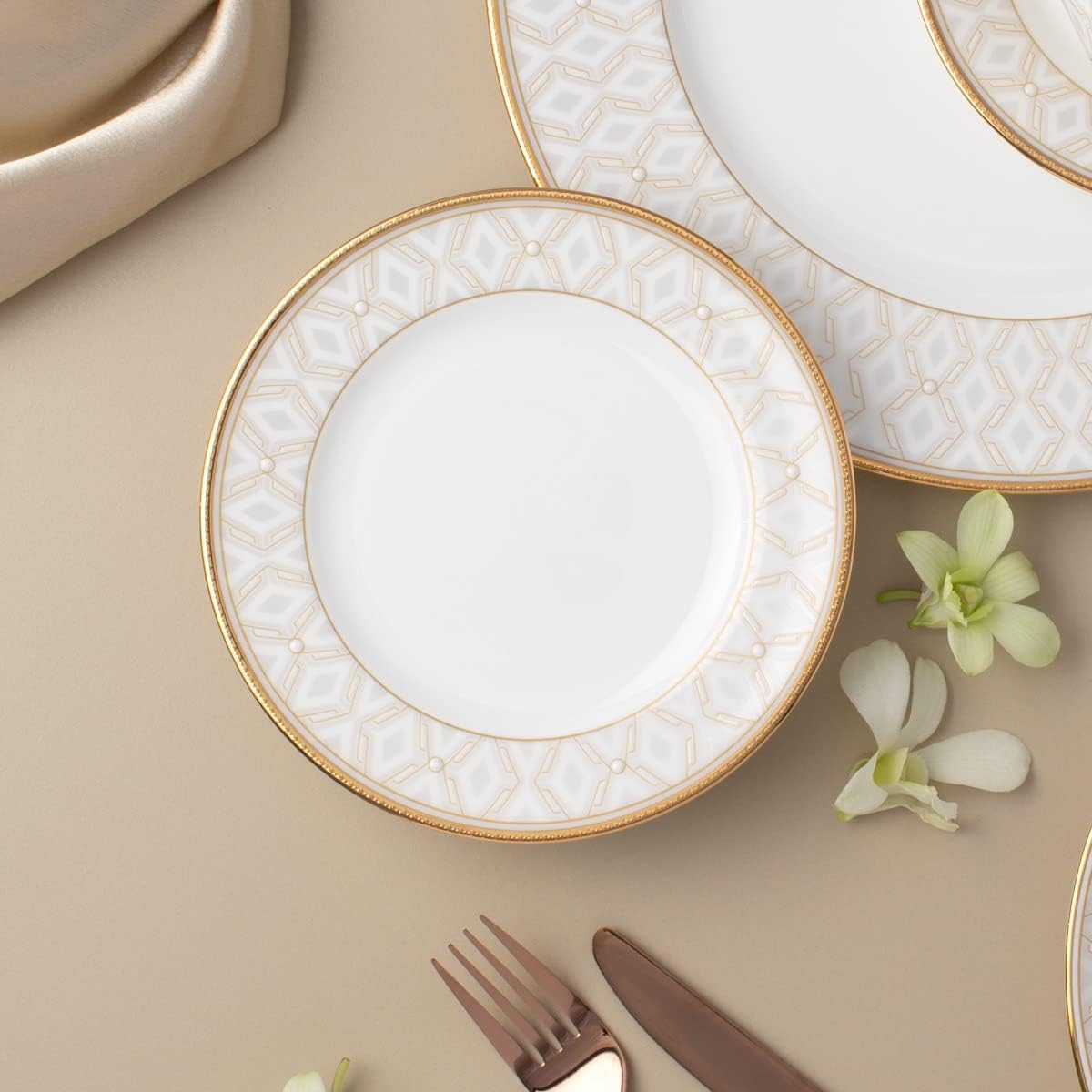 Noritake Noble Pearl Set of 4 Bread & Butter/Appetizer Plates, 6-1/2"