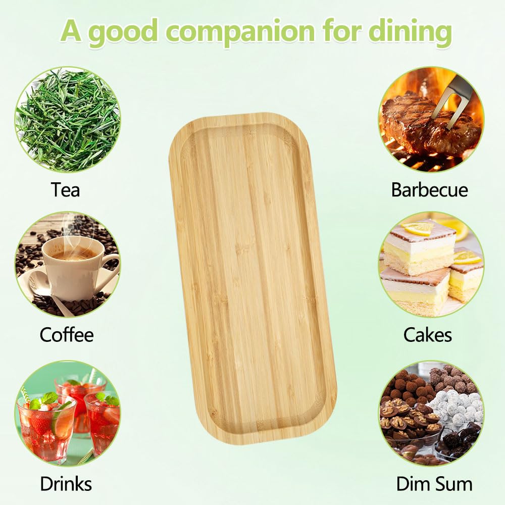 Vassoio In Bambù Rettangolare 30x13cm - Per Cucina, Sottobicchieri, Organizzazione - Foto 12