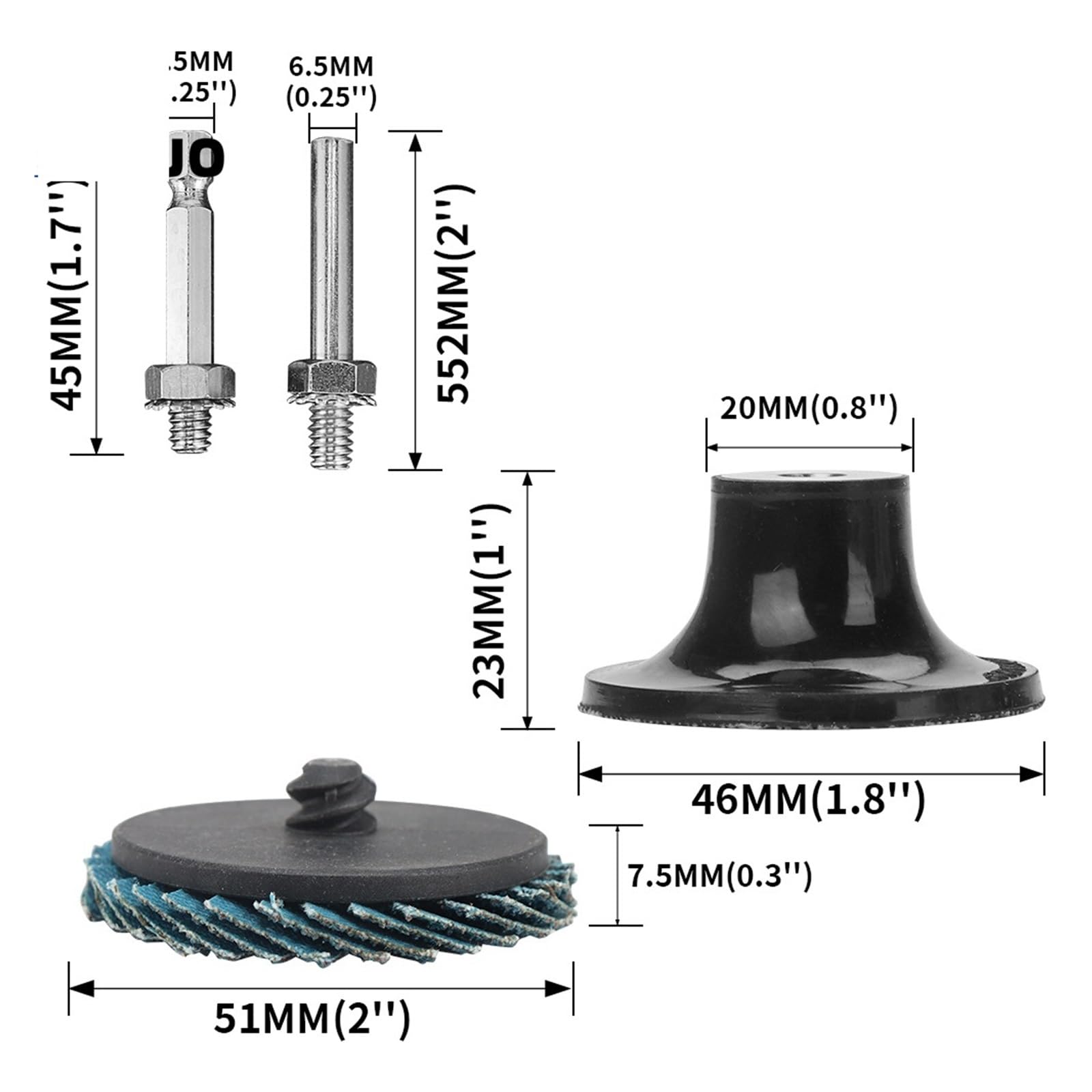 12 szt. tarcza klapowa 5.1 cm szybka wymiana cyrkonu tarcza szlifierska z tlenku glinu ziarnistość 40/60/80/120 z podkładką z chwytem 1/10.2 cm (120)