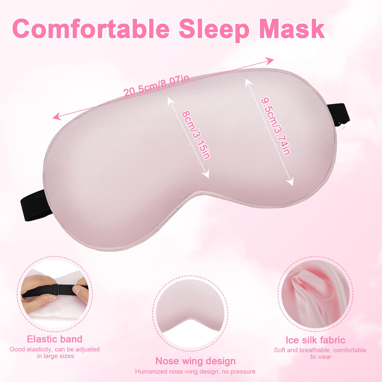 Schlafmaske mit kühlender Gel-Augenmaske, 2 Packungen beheizte Augenmaske zum Schlafen, wiederverwendbare Eisseide, Verdunkelungsaugenabdeckung, Schlafmaske für Reisen, Zuhause, Büro, Yoga,