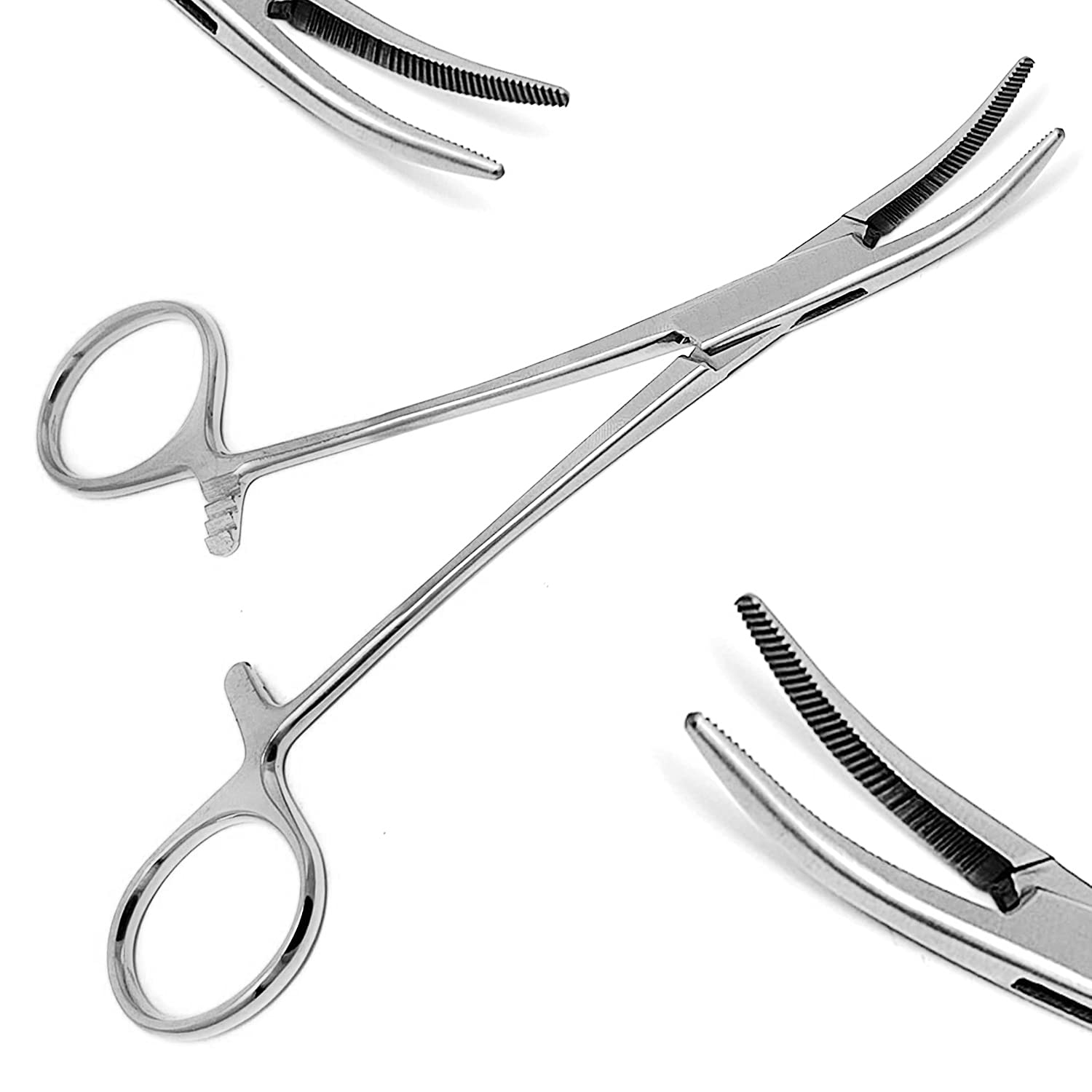 Buy 5 Curved Hemostat Forceps Stainless Steel Locking Tweezer Clamps