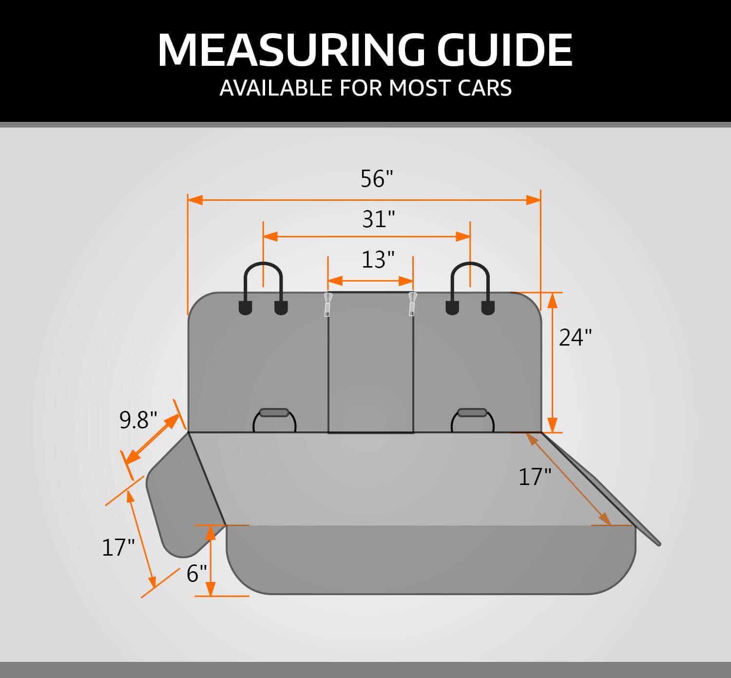 Vailge Bench Dog Seat Cover for Back Seat, 100% Waterproof Dog Car Seat Covers, Heavy-Duty & Nonslip Back Seat Cover for Dogs,Washable & Compatible Pet Car Seat Cover for Cars, Trucks & SUVs