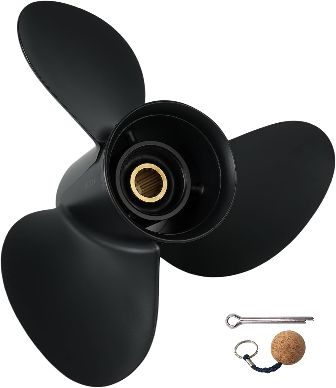 OEM Upgrade 14×19 Aluminum Boat Propeller for Suzuki 50/60/70/90/100/115/140 HP Outboard Engines, 3-Blade RH, 15-Spline Tooth (14 (Dia) x 19 (Pitch)