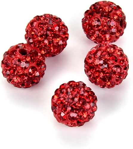 DB10-6 - 100 bolas de discoteca con diamantes de imitación de cristal de grado A de Adabele de 0.394 pulgadas (0.394 in) de color rojo siam claro,