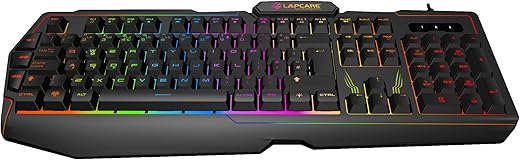 Lapcare Champ (LGK-102) Multi Key Anti ghosting Mechanical RGB Gaming Keyboard, Rubber Dome Key Switches, Spillproof, 2 USB Passthrough,3…