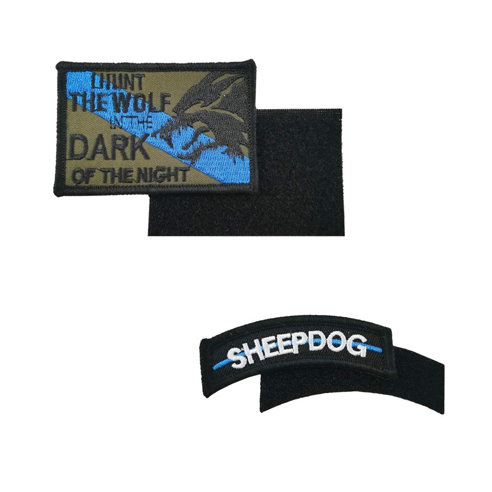 Écusson brodé militaire Sheepdog écusson tactique blason textile noir